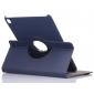360 Degree Rotating Folio Jeans Cloth Skin PU Leather Case for 9.7-inch iPad Pro - Dark Blue