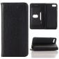 Lichee Pattern Card Slot Flip Stand TPU+Genuine Leather Case for iPhone SE 2020 / 7 4.7 inch - Black