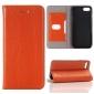 Lichee Pattern Card Slot Flip Stand TPU+Genuine Leather Case for iPhone SE 2020 / 7 4.7 inch - Brown