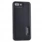 Genuine Leather Back+Aluminum Metal Bumper Case Cover For iPhone 7 Plus 5.5 inch - Black