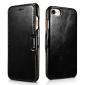 ICARER Vintage Genuine Leather Side Magnetic Flip Case for Apple iPhone SE 2020 / 7 - Black