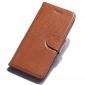 Litchi Grain Genuine Leather Wallet Cover Case with Card Slot for iPhone 7 Plus 5.5 inch - Brown