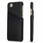 Litchi Skin Real Genuine Leather Back Card Slots Case Cover For iPhone SE 2020 / 7 4.7 inch - Black