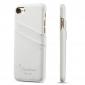 Litchi Skin Real Genuine Leather Back Card Slots Case Cover For iPhone SE 2020 / 7 4.7 inch - White