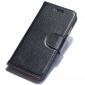 Luxury litchi Skin Real Genuine Leather Flip Wallet Case For iPhone SE 2020 / 7 4.7 inch - Black
