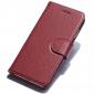 Luxury litchi Skin Real Genuine Leather Flip Wallet Case For iPhone SE 2020 / 7 4.7 inch - Red