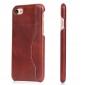 Oil Wax Grain Genuine Leather Back Cover Case With Card Slot For iPhone SE 2020 / 7 4.7 inch - Brown