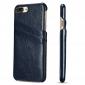 Oil Wax Pu Leather Credit Card Holder Back Case Cover for iPhone 7 Plus 5.5 inch - Dark Blue