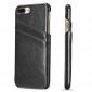 Oil Wax Pu Leather Credit Card Holder Back Case Cover for iPhone 7 Plus 5.5 inch - Dark Grey
