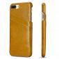 Oil Wax Pu Leather Credit Card Holder Back Case Cover for iPhone 7 Plus 5.5 inch - Orange