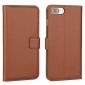 Real Genuine Leather Side Flip Wallet Case Cover for iPhone SE 2020 / 7 4.7 inch - Brown