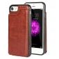 Fashion TPU Leather Credit Card ID Holder Wallet Case Cover for iPhone SE 2020 / 7 4.7 inch - Brown