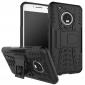 Tough Rugged Dual Layer Shockproof Kickstand Protective Case for Motorola Moto G5 Plus - Black