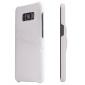 Genuine Leather Back Cover Case with 2 Credit Card ID Slots Holders for Samsung Galaxy S8+ Plus - White