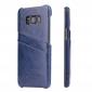 Oil Wax Pu Leather Credit Card Holder Back Case Cover for Samsung Galaxy S8 Plus - Dark Blue