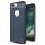 Brushed Metal Texture Soft TPU Silicone Carbon Fiber Protective Cover for iPhone 7 Plus - Navy Blue