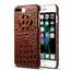 Crocodile Head Pattern Genuine Cowhide Leather Back Cover Case for iPhone 7 Plus 5.5 inch - Brown
