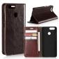 Crazy Horse Genuine Leather Flip Wallet Case Stand For Huawei Nova 2 - Coffee