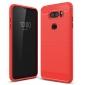 Carbon Fiber Brushed Texture Shockproof Soft TPU Case Cover For LG V30 - Red