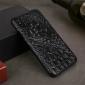 Crocodile Head Pattern Genuine Leather Back Case for iPhone X - Black