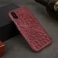 Crocodile Head Pattern Genuine Leather Back Case for iPhone X - Red