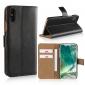 Genuine Leather Flip Wallet Case Cover Card Holder For iPhone X - Black