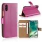 Genuine Leather Flip Wallet Case Cover Card Holder For iPhone X - Rose