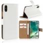 Genuine Leather Flip Wallet Case Cover Card Holder For iPhone X - White