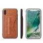 Luxury PU Leather Card Slot Back Case With Kickstand for iPhone X - Brown