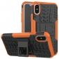 PC+TPU Shockproof Stand Hybrid Armor Rubber Cover Case For iPhone X - Orange