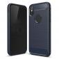 TPU Carbon Fiber Scratch Resilient Shock Absorption Protective Silicone Case for iPhone X - Navy