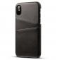 Ultra thin Leather Back Case Slim Card Slot Cover for iPhone X - Black