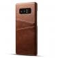 Wallet Credit Card Slots Leather Case Back Cover Skin for Samsung Galaxy Note 8 - Dark Brown