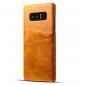 Wallet Credit Card Slots Leather Case Back Cover Skin for Samsung Galaxy Note 8 - Light Brown