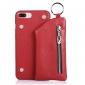 Genuine Leather Dual Zipper Wallet Holder Case Cover For iPhone 8 4.7-inch - Red