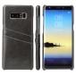 Luxury Card Slot Wax Oil Leather Case Cover For Samsung Galaxy Note 8 - Black