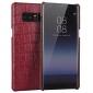 Luxury Crocodile Genuine Leather Back Protective Case Cover for Samsung Galaxy Note 8 - Red
