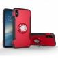 Ring Stand Armor Hybrid Shockproof Protective Cover Phone Case For iPhone X - Red
