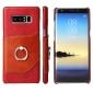 Genuine Real Leather Buckle Ring Back Case Cover for Samsung Galaxy Note 8 - Red