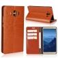 Crazy Horse Genuine Leather Case Wallet Flip Stand Cover Card Slot  for Huawei Mate 10 - Brown