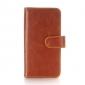 Luxury Crazy Horse Leather Flip Case Wallet With Card Holder for iPhone X - Brown