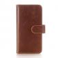 Luxury Crazy Horse Leather Flip Case Wallet With Card Holder for iPhone X - Dark Brown