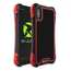 Shockproof DropProof DirtProof Carbon Fiber Metal Gorilla Glass Armor Case for iPhone XS / X - Black&Red