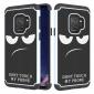 Patterned Hard TPU Hybrid Shockproof Phone Case Cover For Samsung Galaxy S9 - White&Black