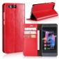 Crazy Horse Genuine Leather Case Flip Stand Card Slot for Huawei Honor 9 - Red