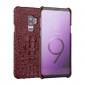 Crocodile Head Pattern Genuine Leather Back Cover Case For Samsung Galaxy S9 - Wine Red