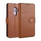 Genuine Leather Wallet Flip Case Stand Credit Card for Samsung Galaxy S9 - Brown