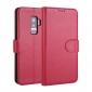 Genuine Leather Wallet Flip Case Stand Credit Card for Samsung Galaxy S9+ Plus - Rose Red