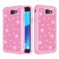 Glitter Bling Girls Wome Design Hybrid Dual Layer Protective Case For Samsung Galaxy J7 (2017) / J7 V - Pink