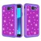 Glitter Bling Girls Wome Design Hybrid Dual Layer Protective Case For Samsung Galaxy J7 (2017) / J7 V - Purple